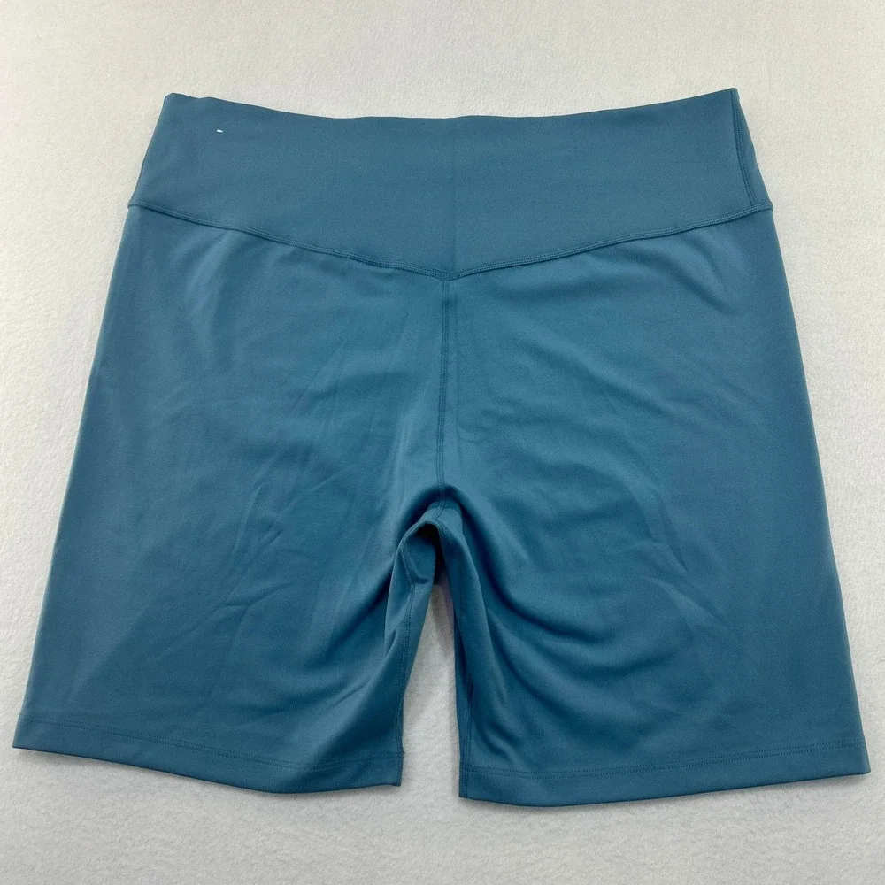 Nike Dri-FIT Womens XL Teal Blue High Rise Biker Athletic Shorts